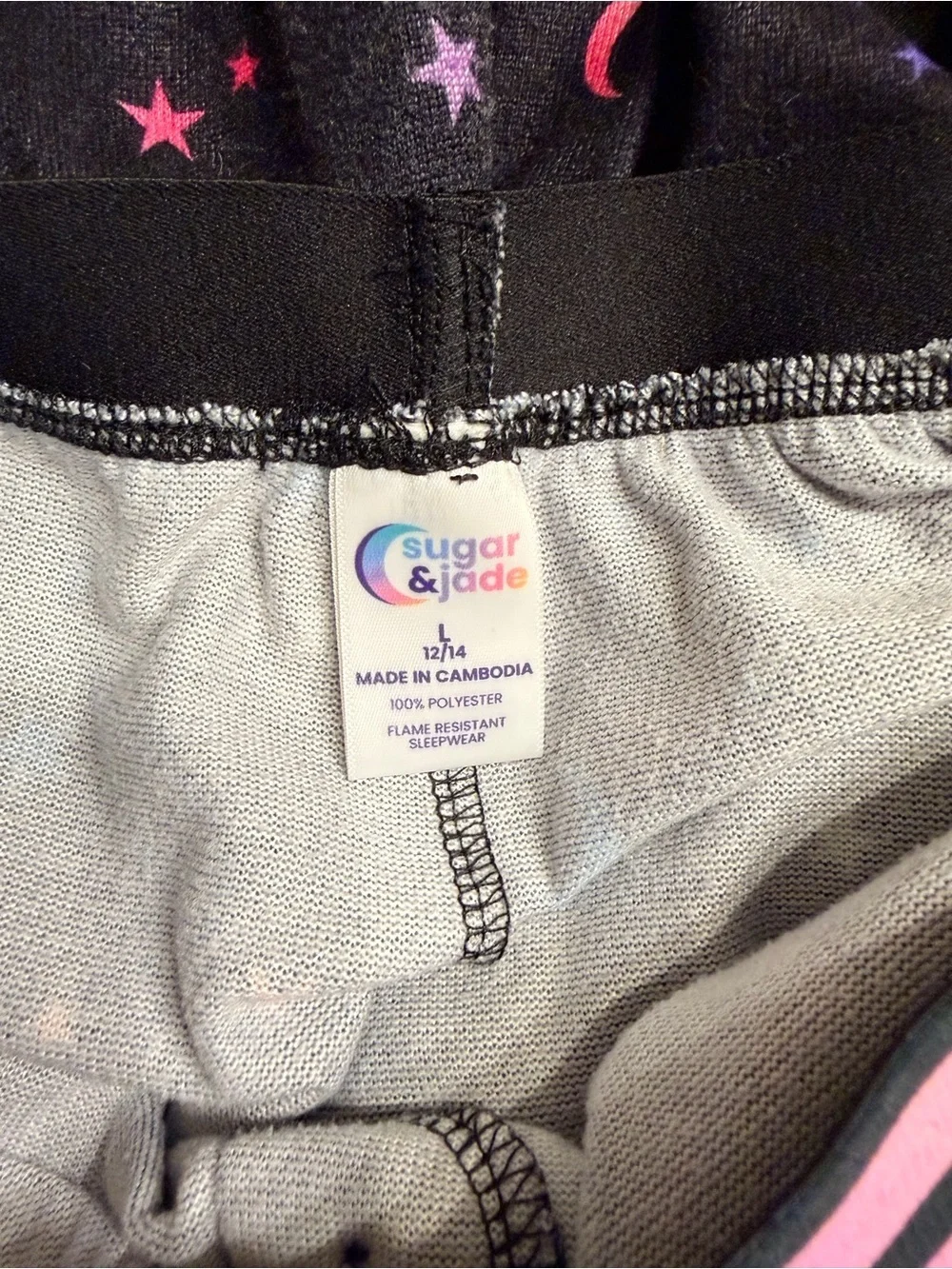 Sugar & Jade Tween Girls Pisces Zodiac Sleep Tee and Pants, Size Large (12/14)